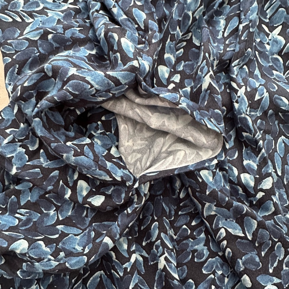 🌿 NWT J. Jill Navy & Light Blue Leaf Print Dress XL – Pockets! 🌿 - Picture 5 of 5